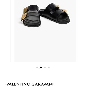 Valentino Black Slides with Gold Details (final $)